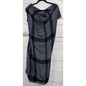 All Saints Gray and Black Plaid Mini Dress